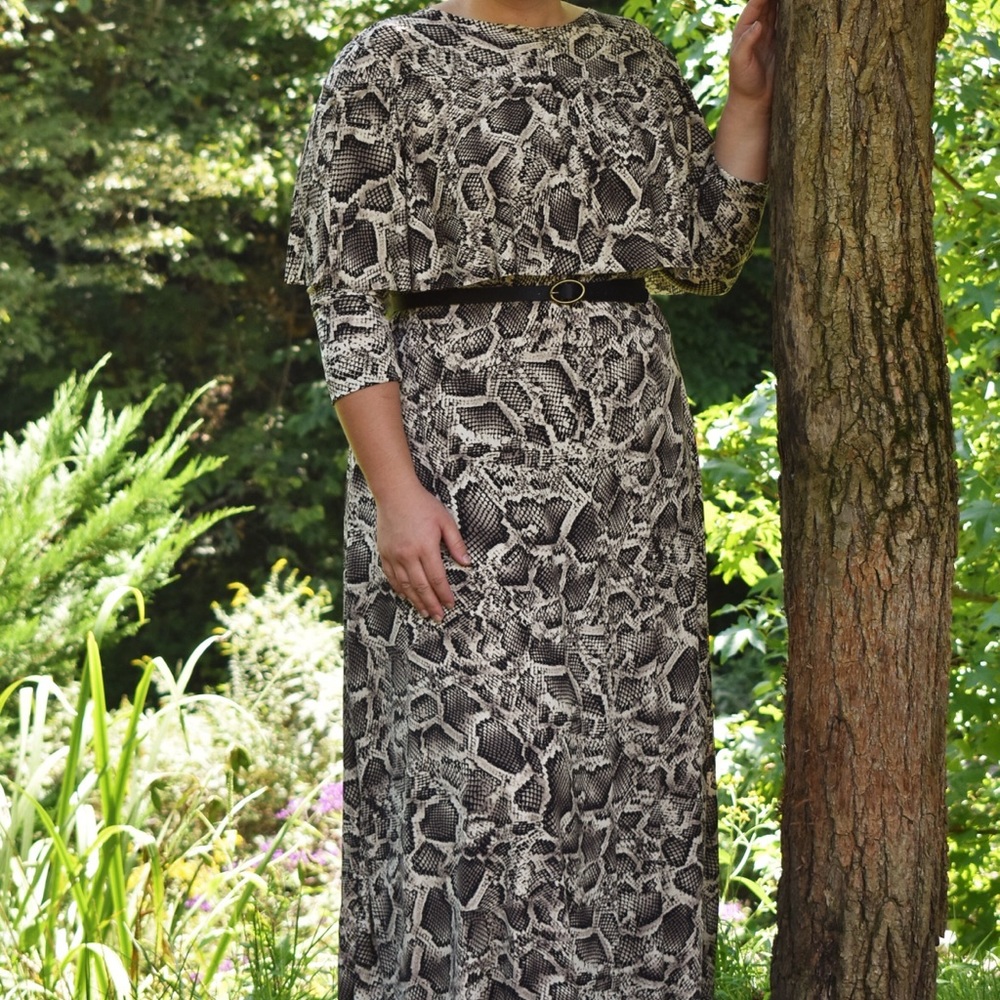 Cape maxi dress custom